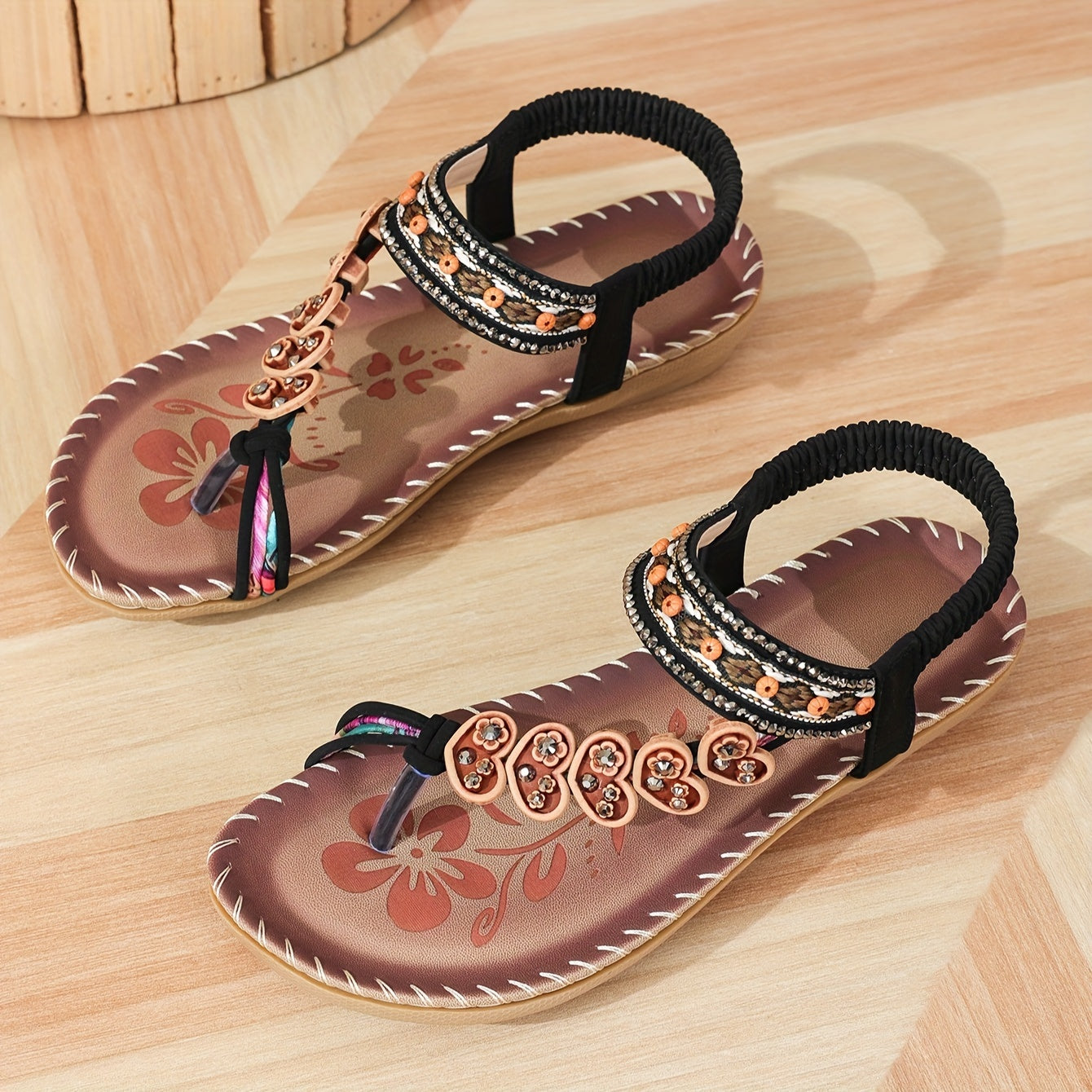 Audrey | Women’s Summer Beaded Ankle Strap Sandals