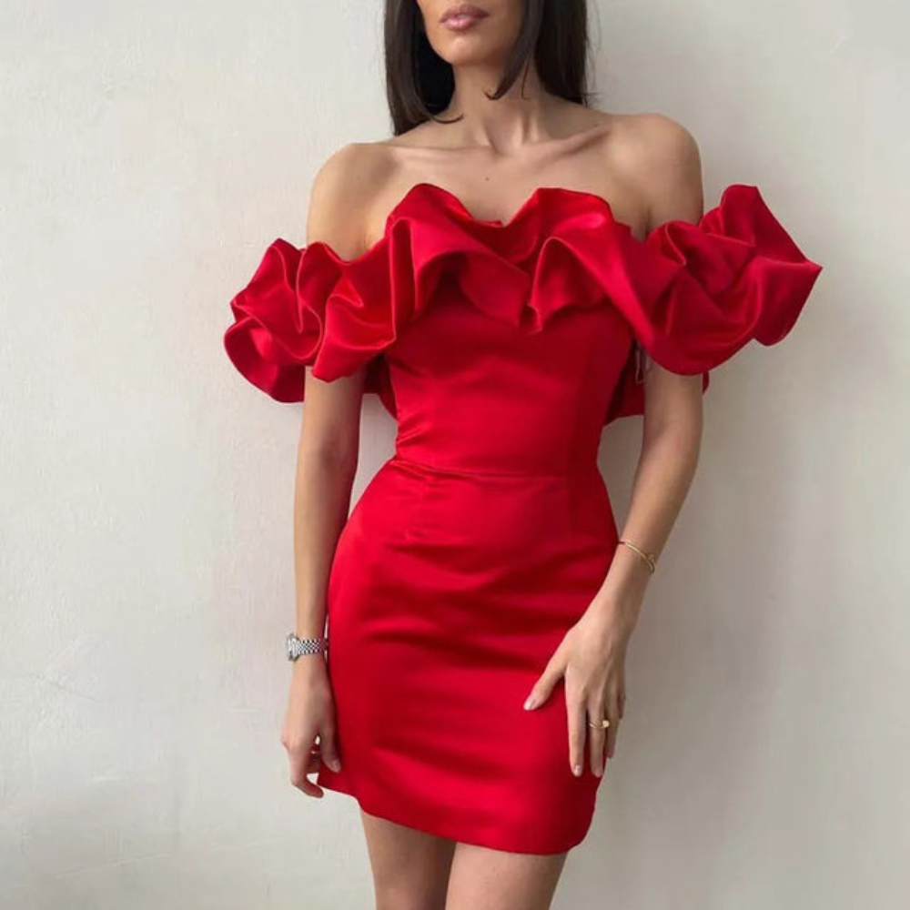 Fiona | Women Wedding Guest Ruffle Mini Dress