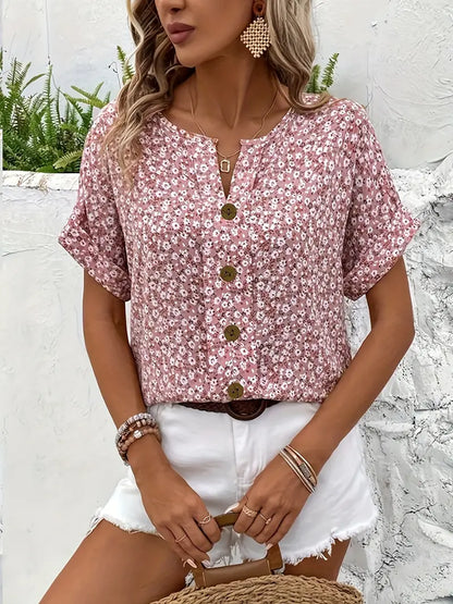 Sofia | Floral Button Blouse