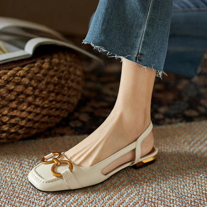 Hadley | Buckle Sling Flats