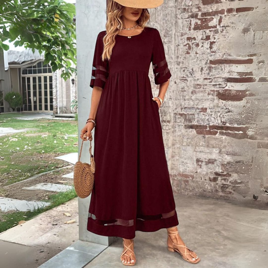 Aubrey | Mesh Detail Midi Dress