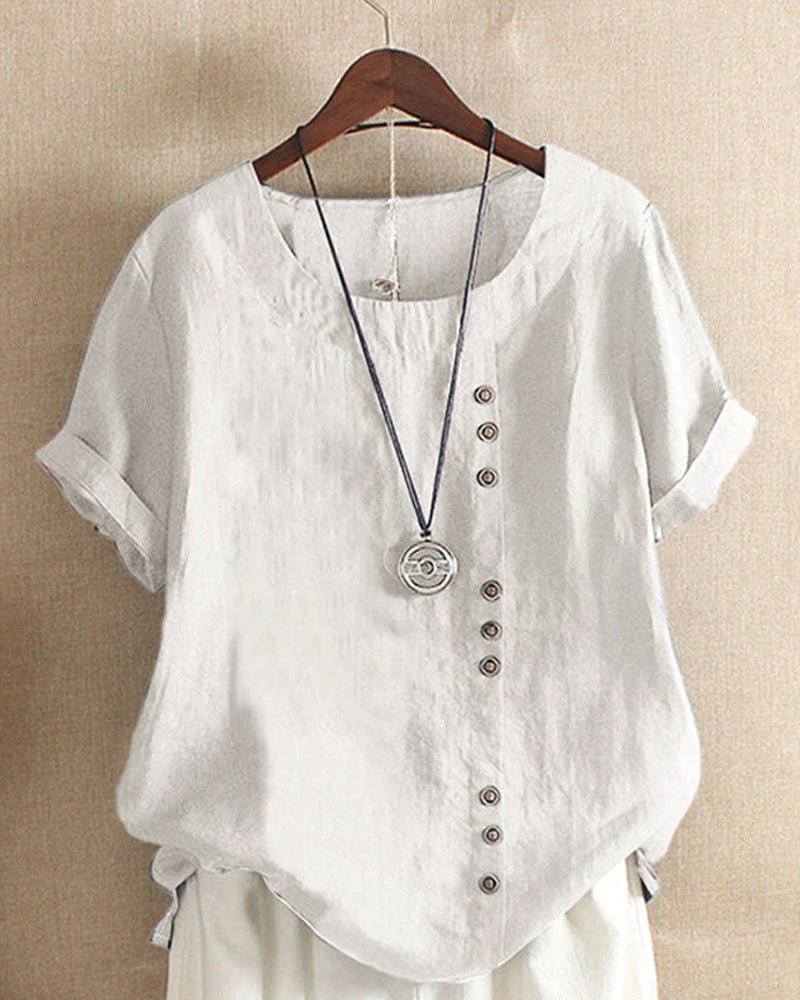 Talia | Button Accent Top