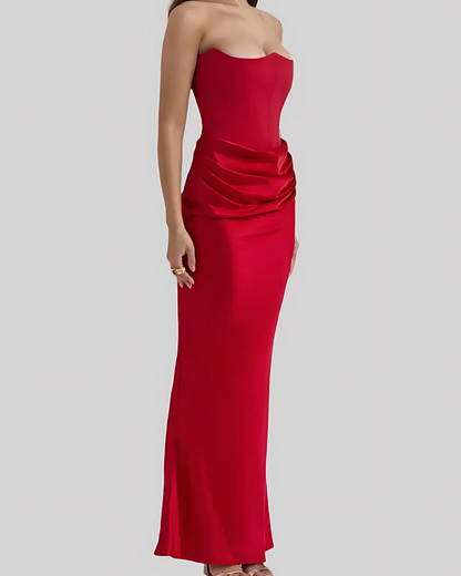 Kylie | Women Wedding Guest Draped Maxi Dress