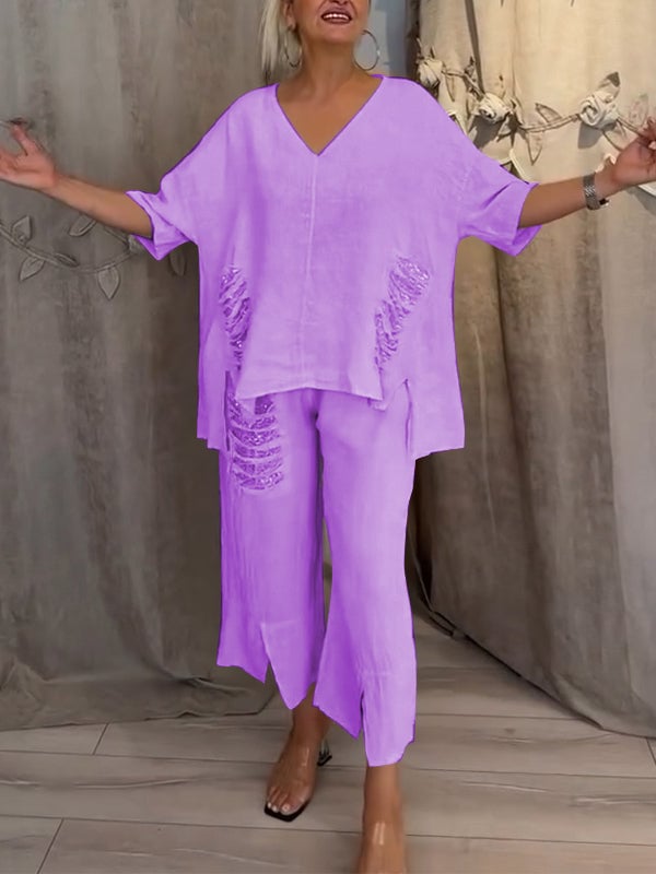Elise | Embroidered Lounge Set