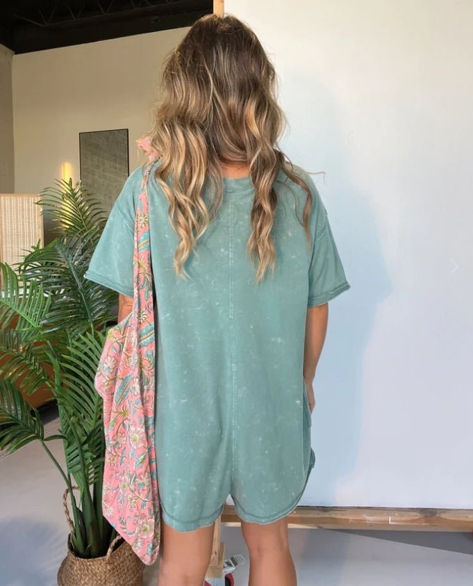 Delaney | Washed Pocket Romper