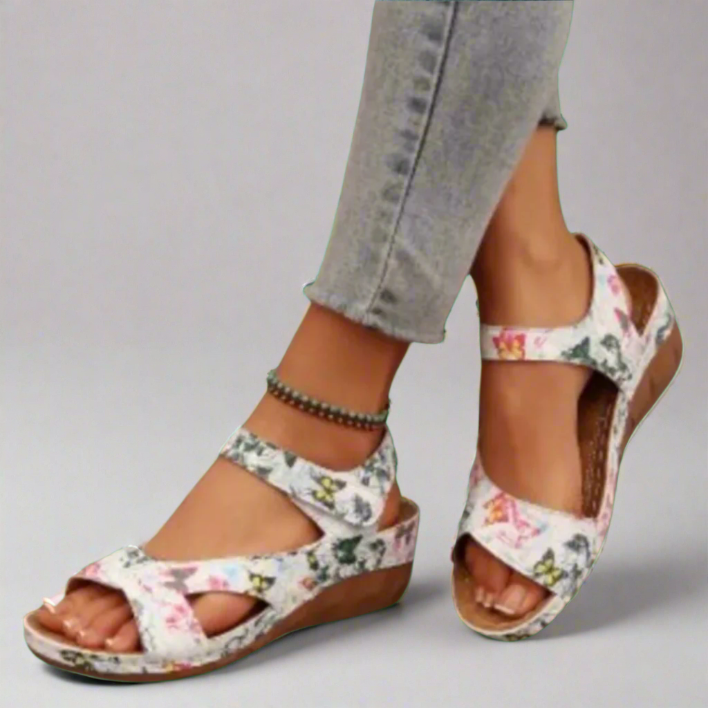 Ilona | Sandalias de cuña hechas a mano en material premium