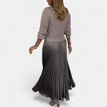 Loren | Sweater and Pleated Skirt Set