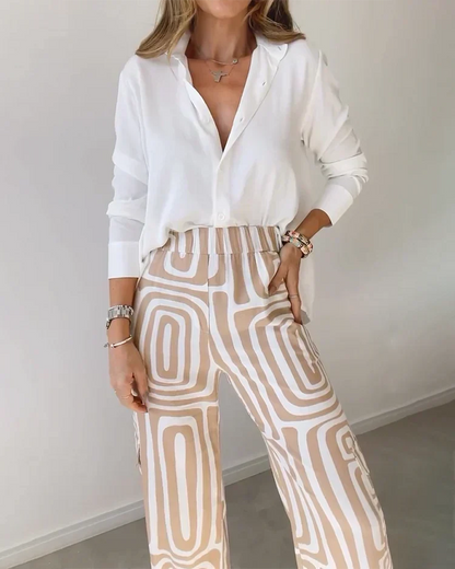Lydia | Printed Pants Set (FREE Belt)