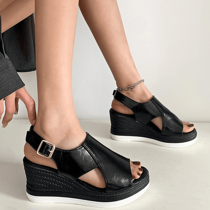 Beatrice | Womens Metallic Platform Comfort Sandals