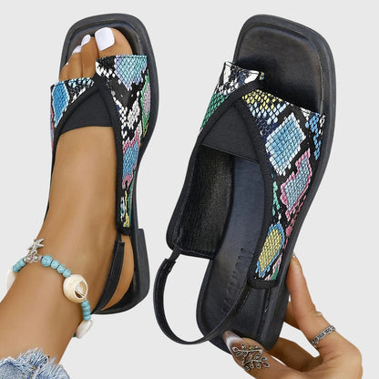 Danielle | Womens Contrast Strap Flat Sandals
