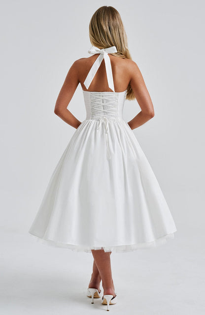 Hannah | Women Wedding Guest Halter Midi Dress