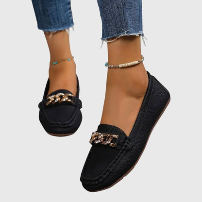 Kris | Chain Detail Slip-On Loafers