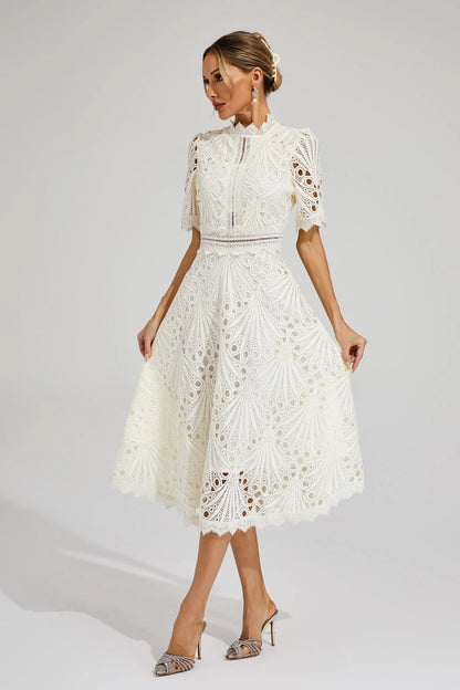 Anna | Women Summer High Neck Midi Dress