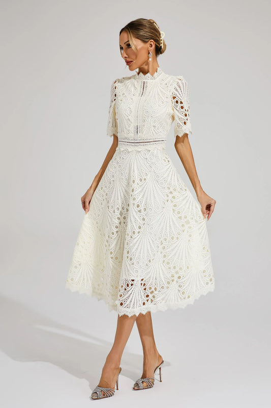 Anna | Women Summer High Neck Midi Dress