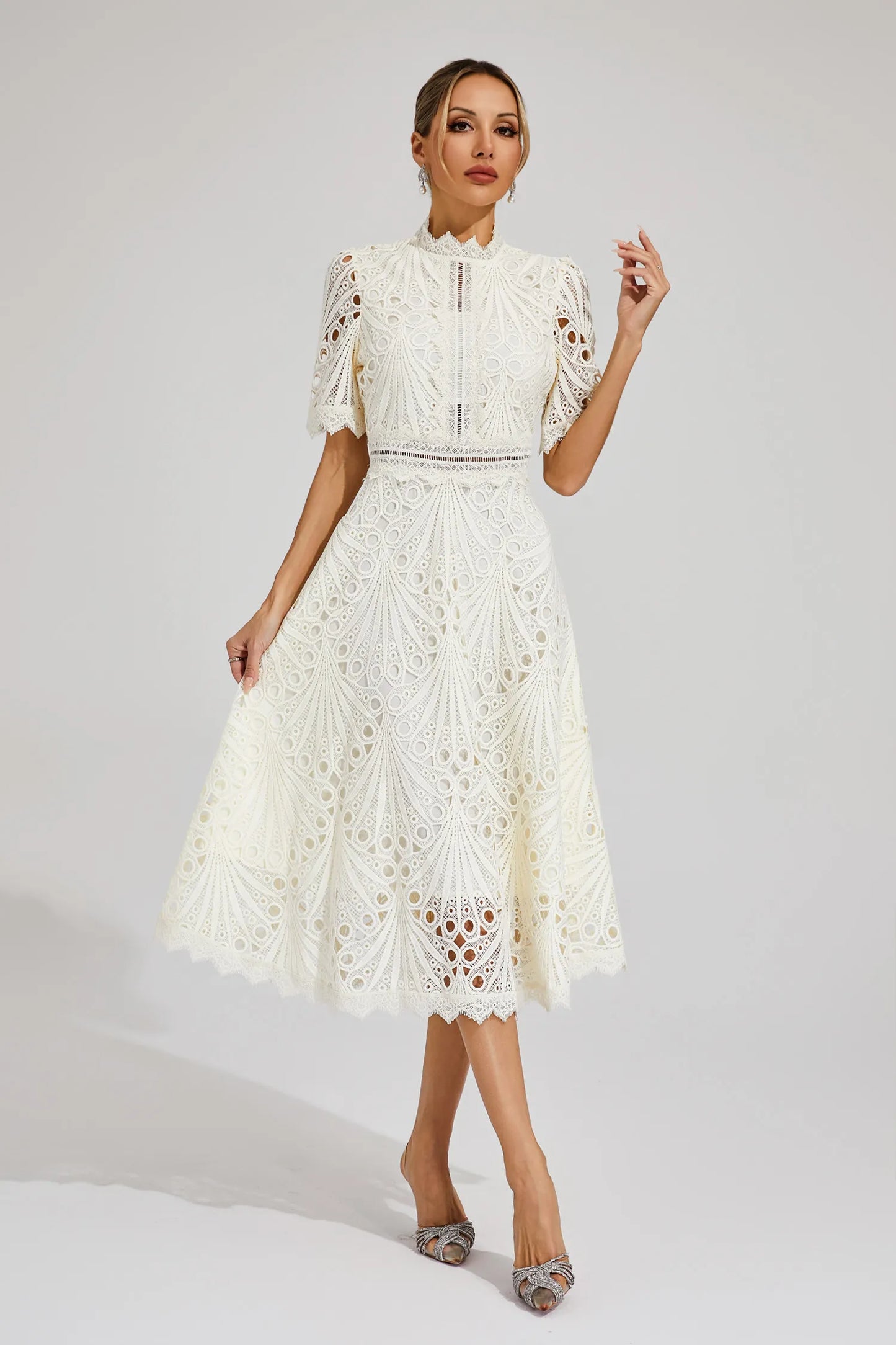 Anna | Women Summer High Neck Midi Dress
