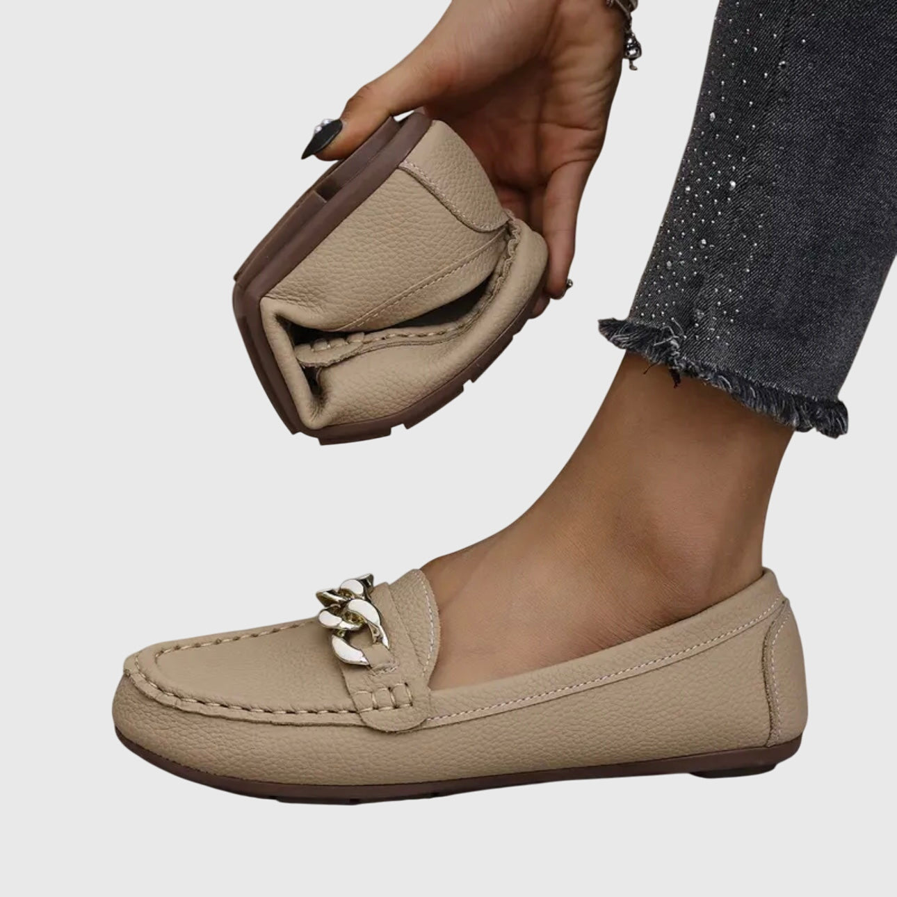 Kris | Chain Detail Slip-On Loafers