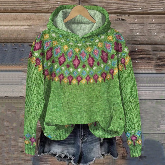 Jade | Nordic Knit Hoodie Sweater