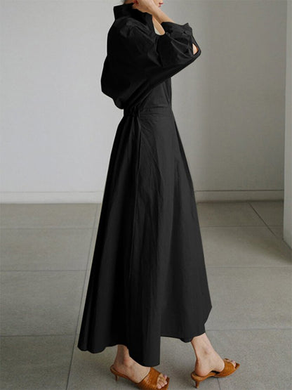 Audrey | Women Summer Button Shirt Midi Dress with Buttons