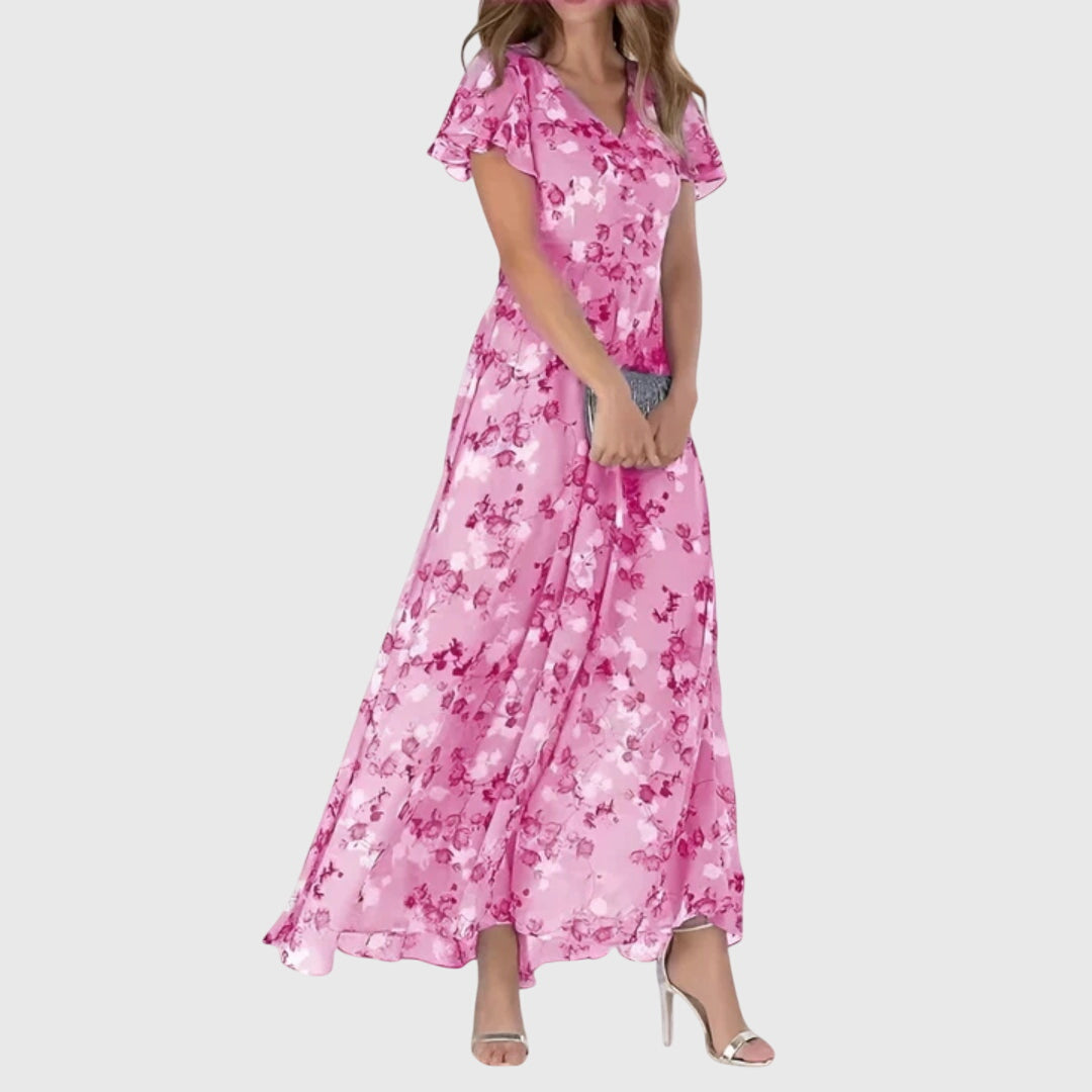 Jacklyn | Womens Floral V Neck Maxi Dress