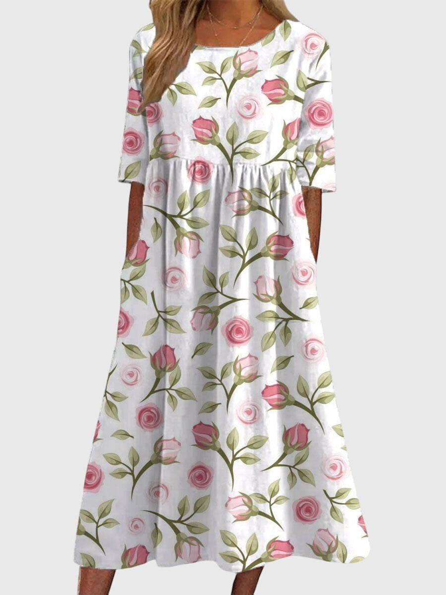 Lily | Womens Vintage Floral Midi Dress