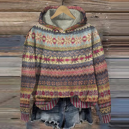 Everly | Boho Knit Hoodie Sweater