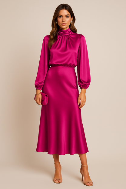 Ashley | Women Summer Long Sleeve Midi Dress