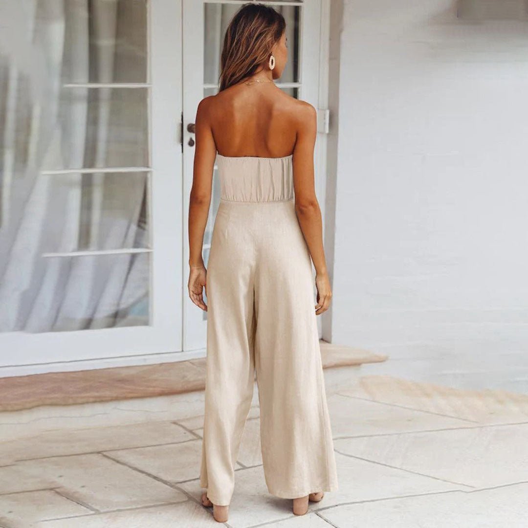 Elowen | Strapless Tie-Waist Jumpsuit