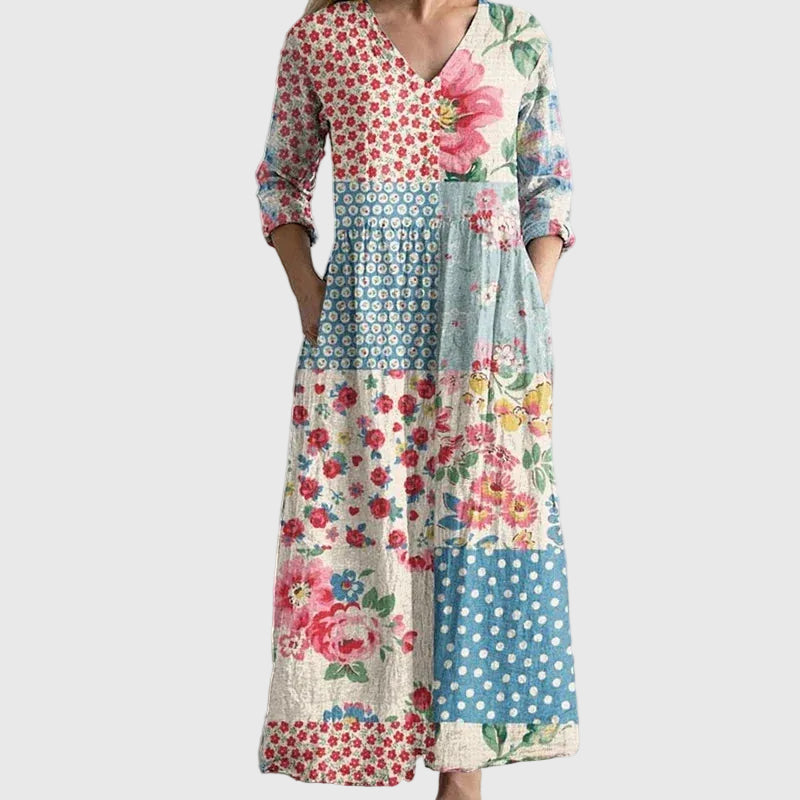Maribel | Elegant Patchwork Dress