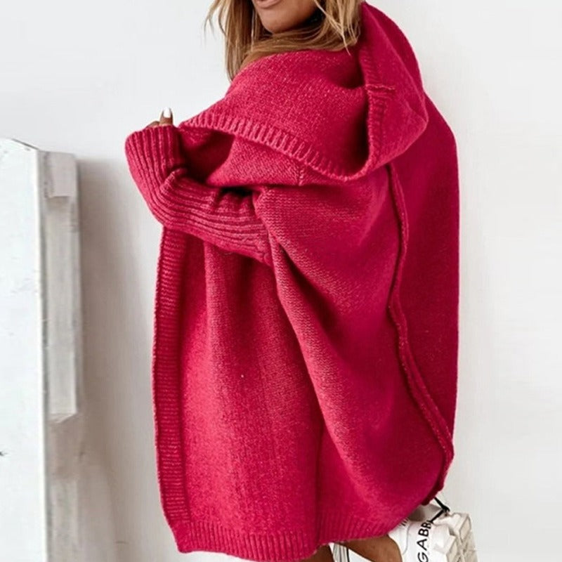 Chic Hooded Knit Cardigan for Everyday Wear
