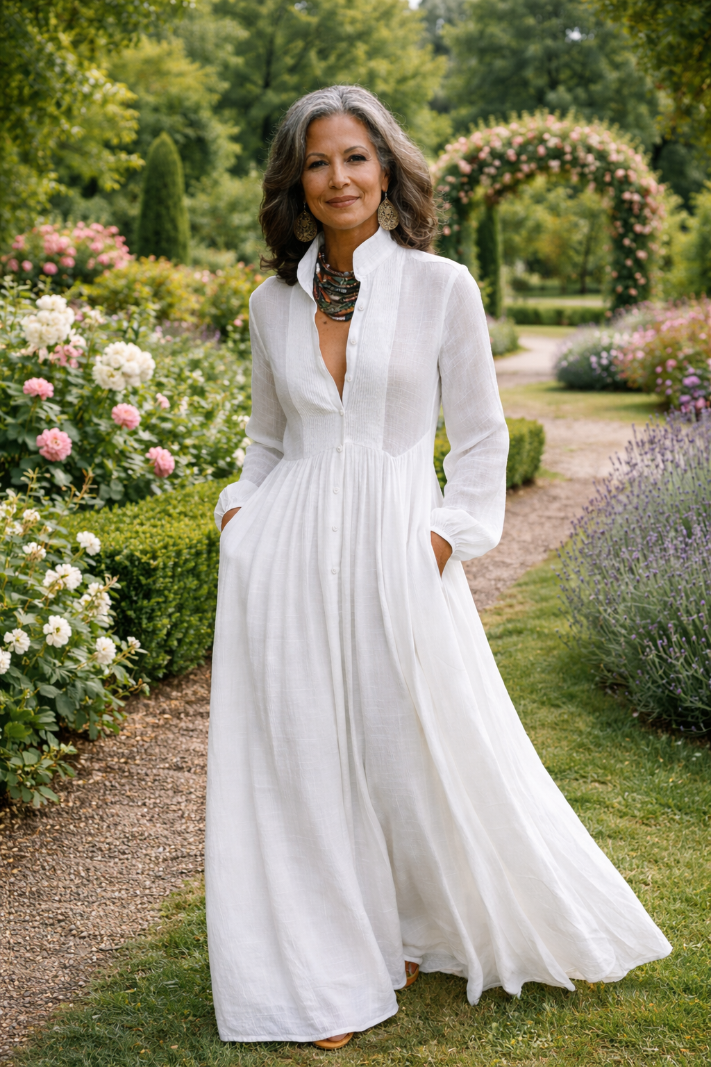 Serena | Flowing Button-Front Maxi Dress