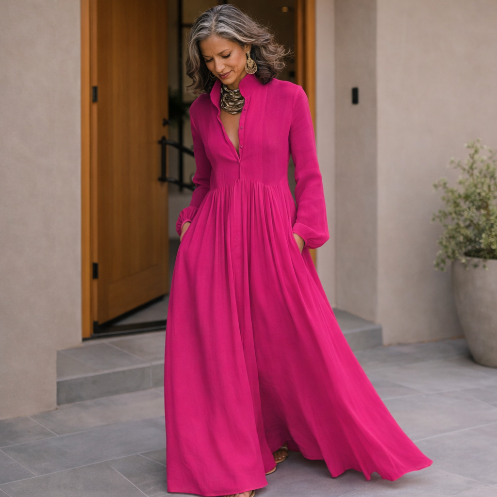 Lauren | Flowing Button-Front Maxi Dress