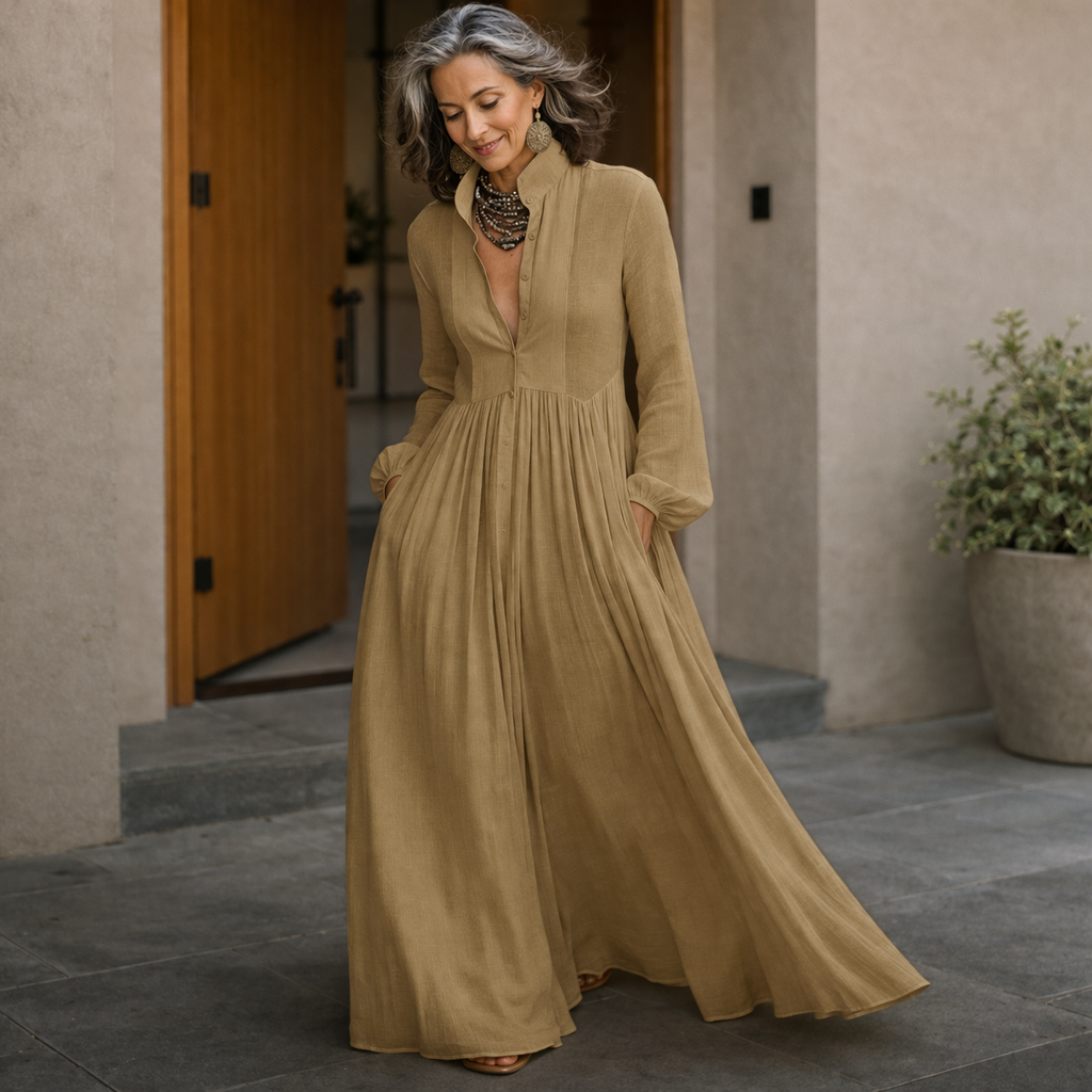 Danica | Flowing Button-Front Maxi Dress