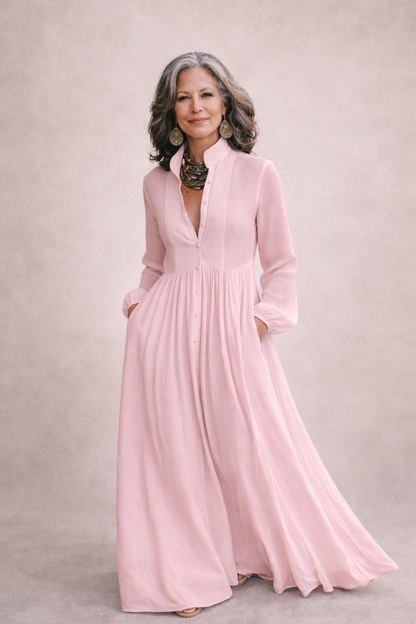 Sabrina | Flowing Button-Front Maxi Dress