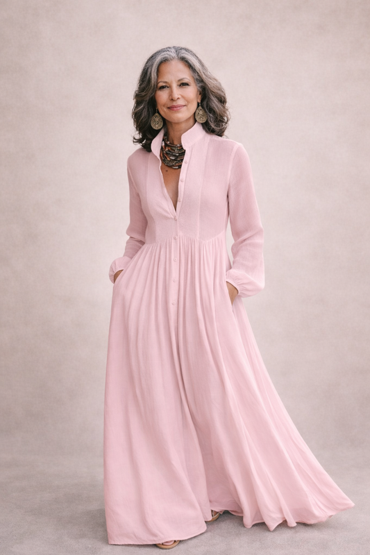 Sabrina | Flowing Button-Front Maxi Dress