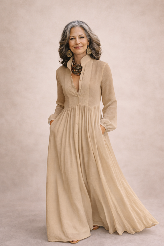 Danica | Flowing Button-Front Maxi Dress