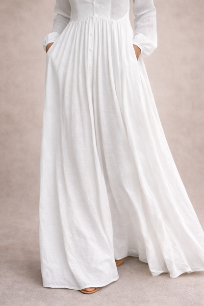 Serena | Flowing Button-Front Maxi Dress