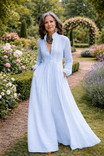 Rachelle | Flowing Button-Front Maxi Dress