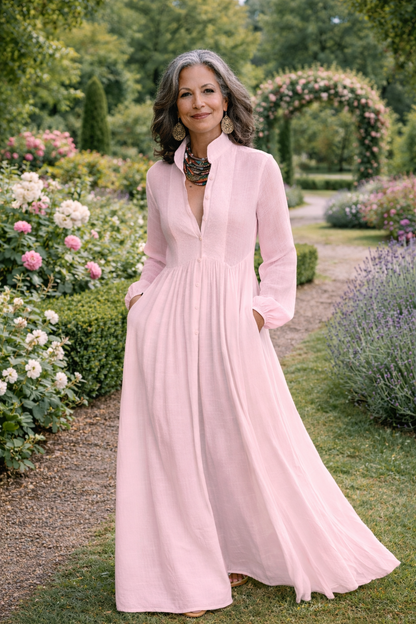 Sabrina | Flowing Button-Front Maxi Dress
