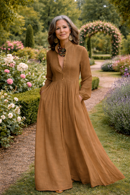 Danica | Flowing Button-Front Maxi Dress
