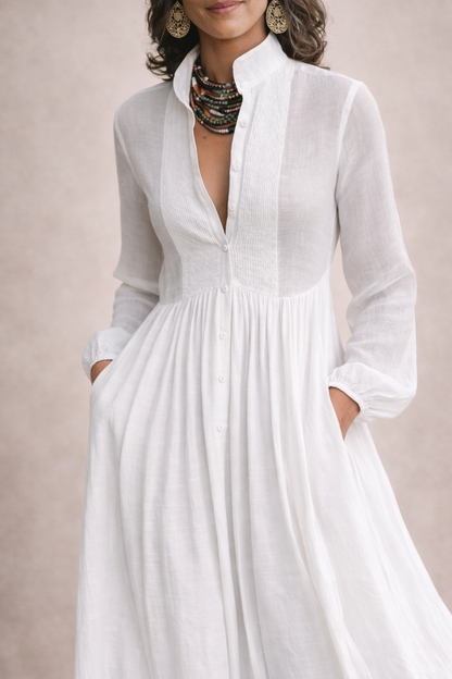 Serena | Flowing Button-Front Maxi Dress