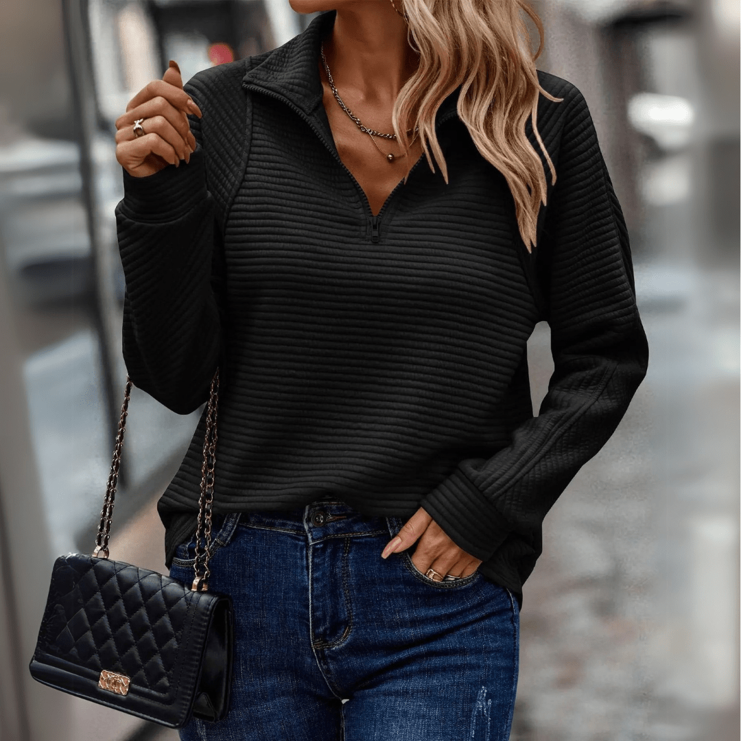 Riley | Half-Zip Knit Top