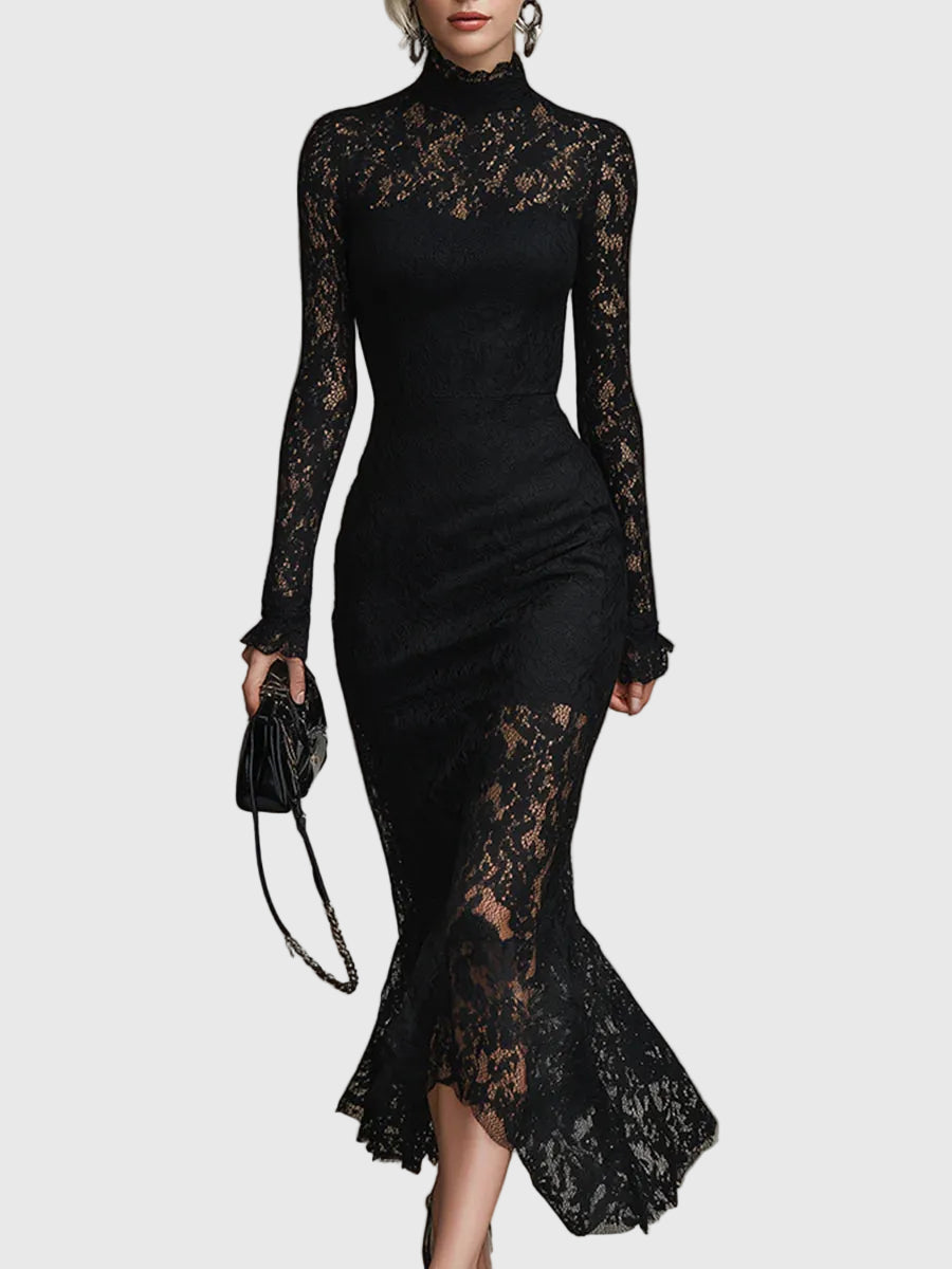 Vanessa | Elegant Lace Fishtail Dress