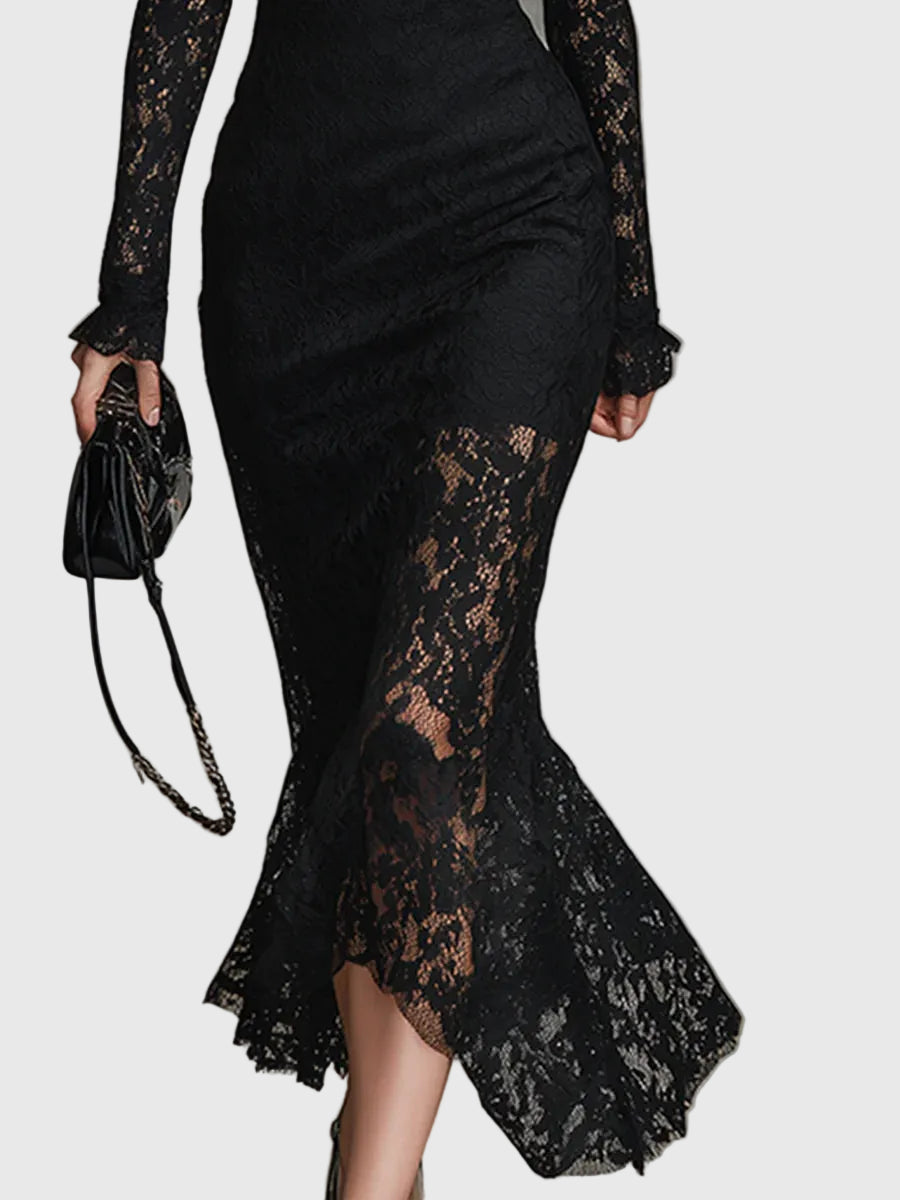 Vanessa | Elegant Lace Fishtail Dress