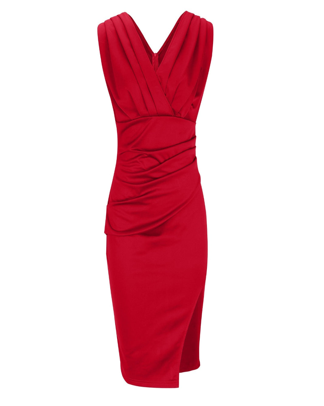 Caroline | Women’s Summer V Neck Slit Midi Dress