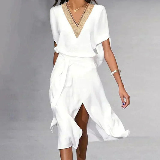 Zoe | Women Summer V Neck Midi Dress