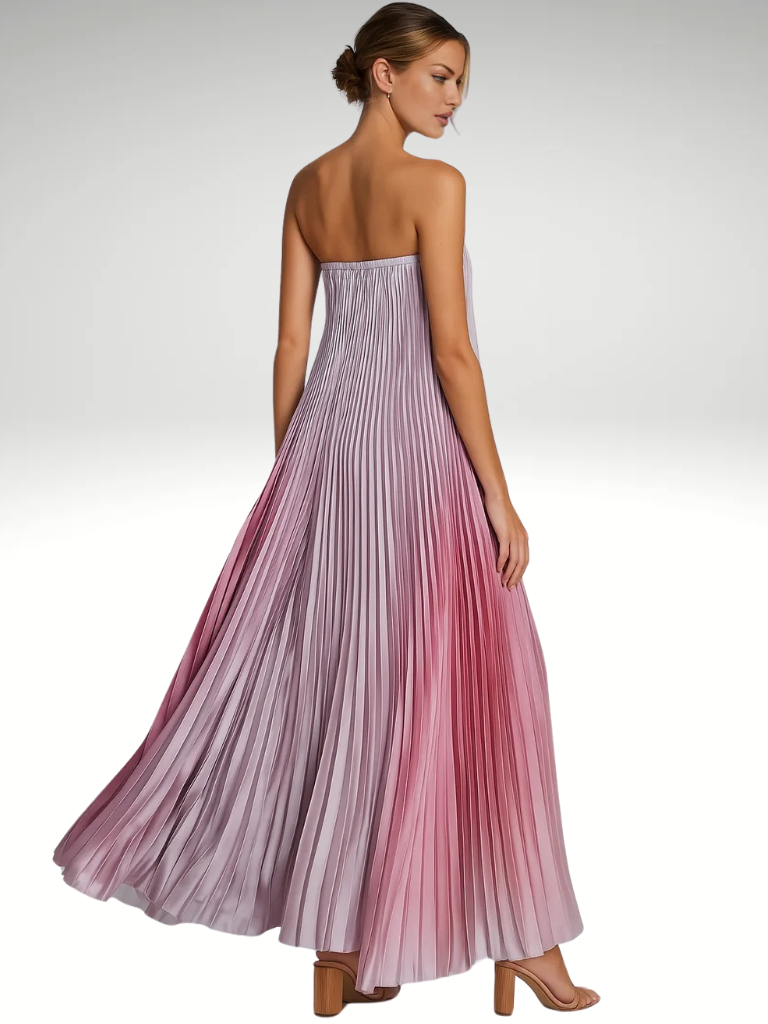 ÉCLAT ROSE - VESTIDO MAXI PLISADO