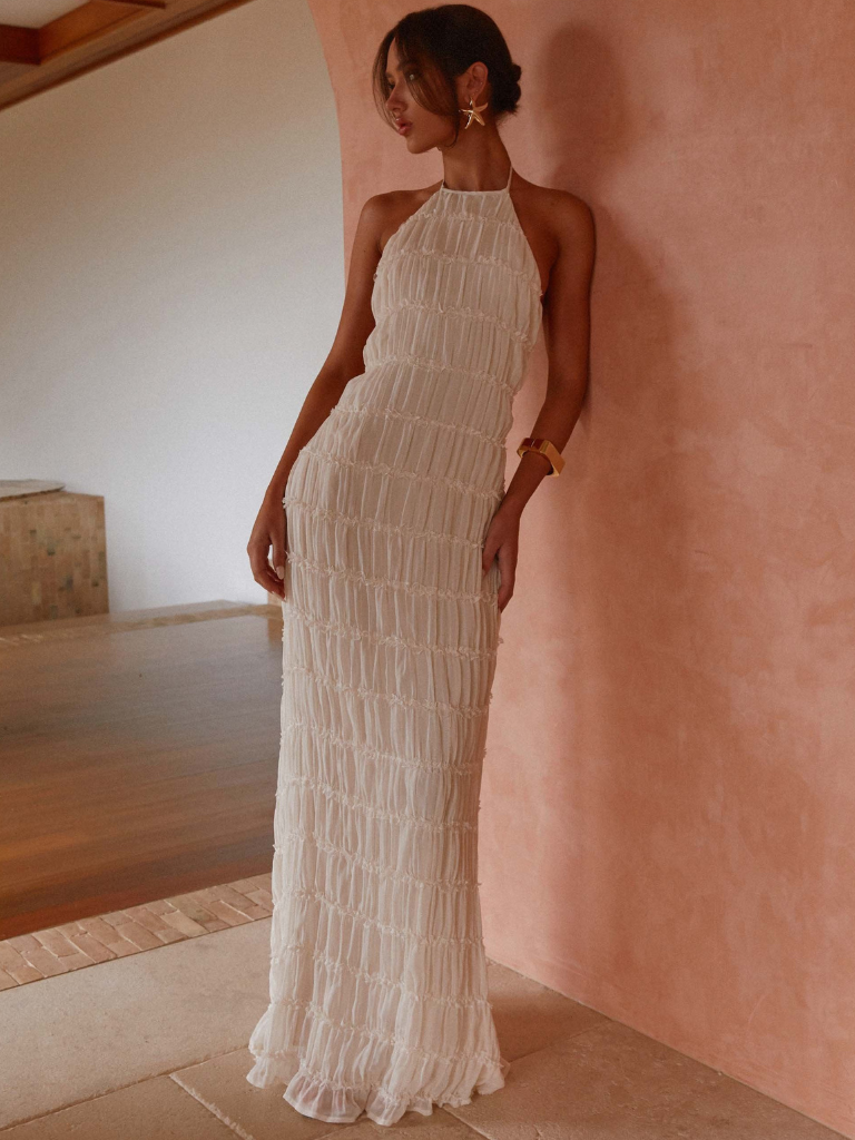 SOLÈNE | VESTIDO MAXI TEXTURADO