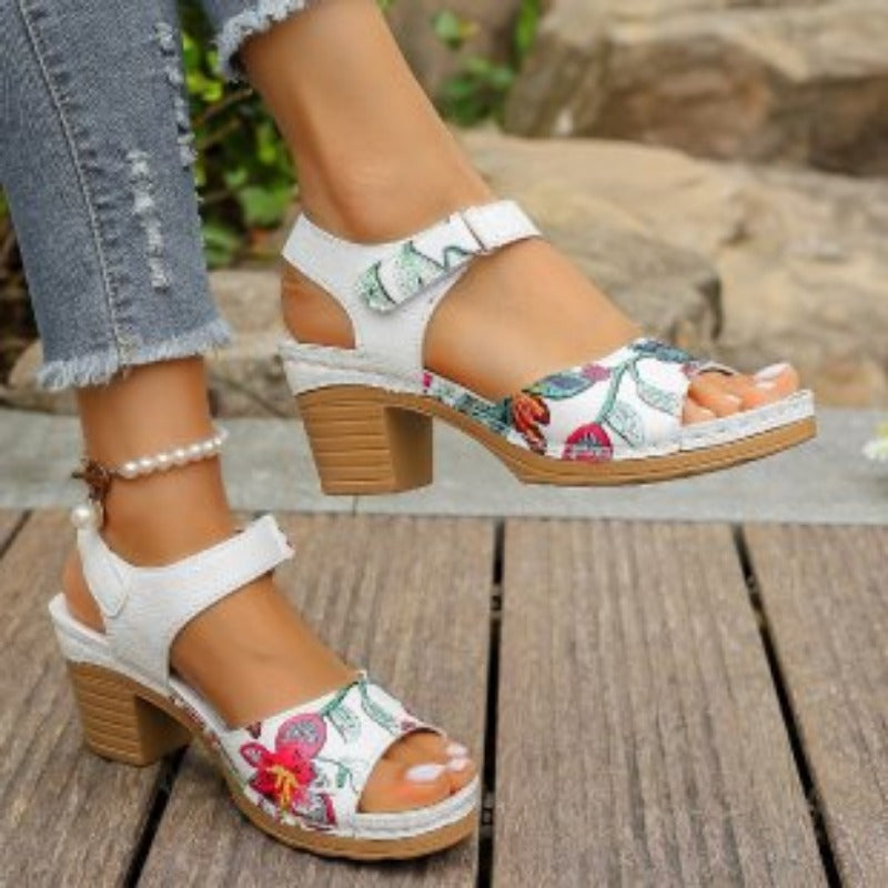Camila | Sandalias Ortópedicas con Bordado Floral