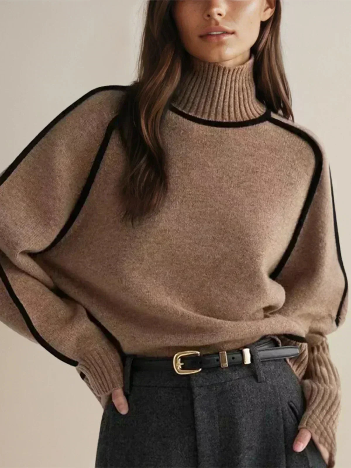 Michelle | Luxe Trim Turtleneck Sweater