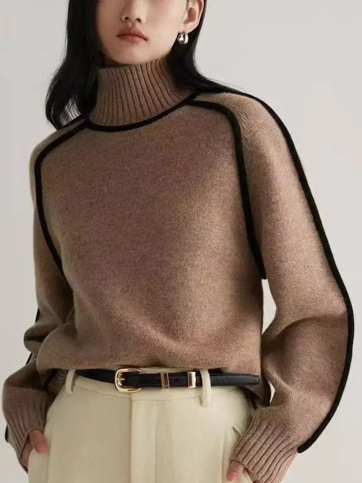 Michelle | Luxe Trim Turtleneck Sweater